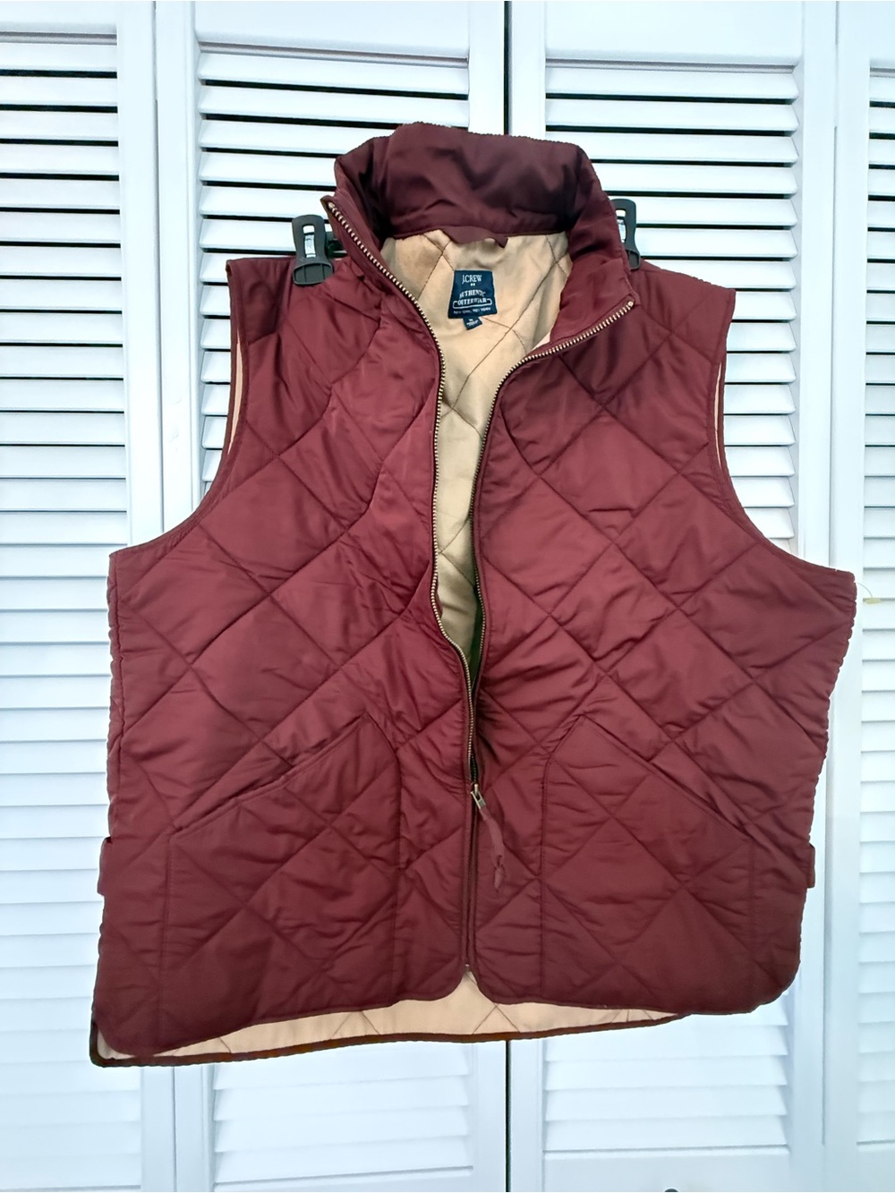 J Crew Vest Walker Puff Quilted Authentic Outerwear Mens XL  Lined Zip Pockets